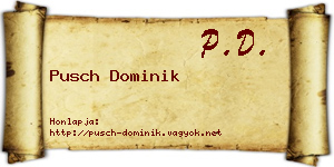 Pusch Dominik névjegykártya